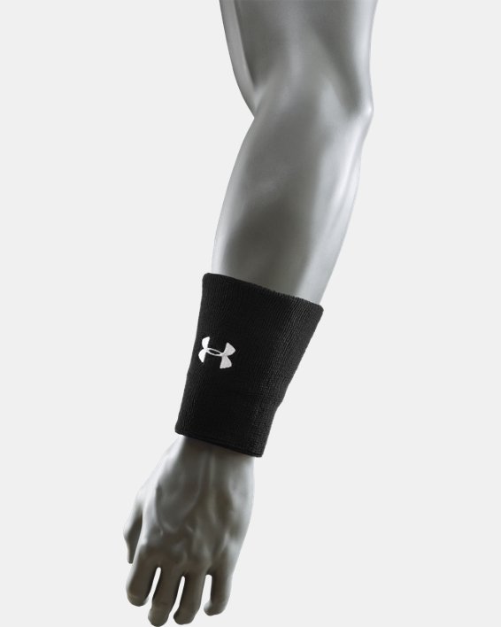 6" UA Performance Wristband 2-Pack, Black, pdpMainDesktop image number 2